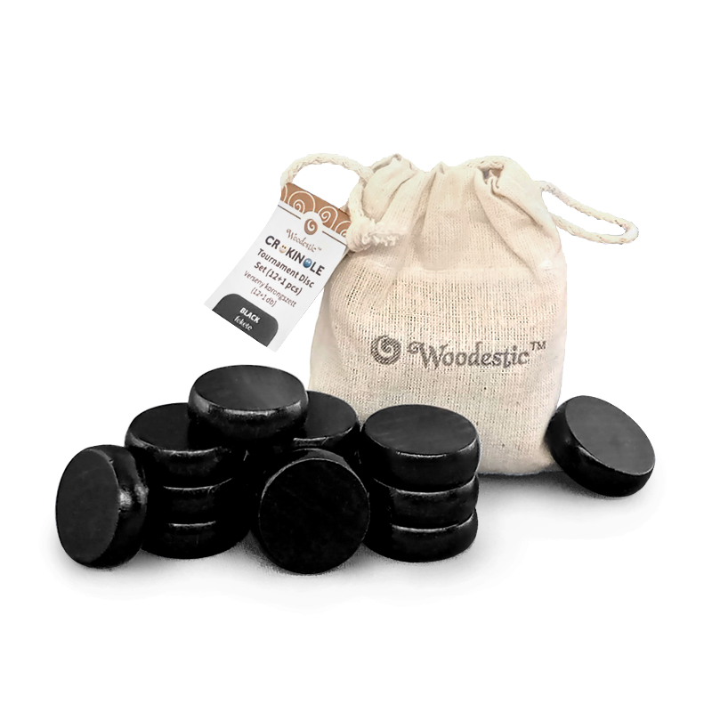 Crokinole Tournament Disk in Bag (Black)